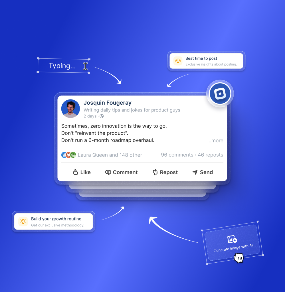 Génération de contenu et suggestions d'engagement dans Taplio